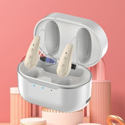 BTE CIC Şarj Edilebilir İşitme Cihazı Dokunmatik İndüksiyon Tipi Kablosuz ve Uzun Pil Ömrü İçin Tasarlanmış Kompakt İşitme Cihazı