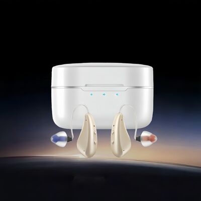 Orta ve ağır işitme kaybı Uzun süreli kullanım için uygun 7 ses seviyesi ve bej veya özel renklerdeki OTC işitme cihazları